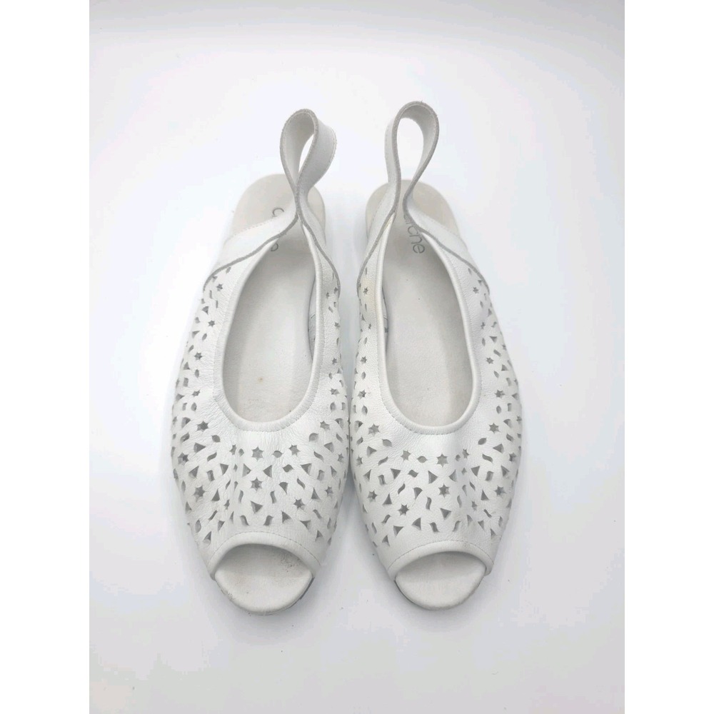 Arche Star Laser-Cut Leather Slingback Sandals White Size 39